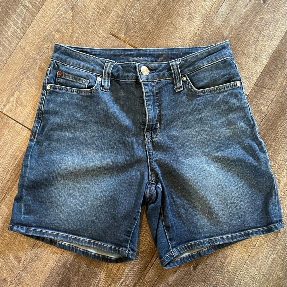 Seven 7 Jean MIDI Shorts Size 6 Dark Wash